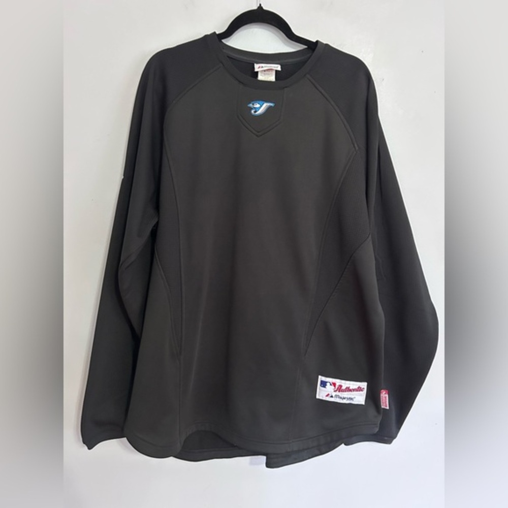 Toronto Blue Jays Majestic Black Pullover Sweatshirt XL MLB Authentic Streetwear